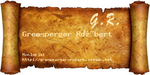 Gremsperger Róbert névjegykártya